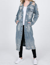 Load image into Gallery viewer, Denim Distressed Jacket