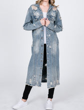 Load image into Gallery viewer, Denim Distressed Jacket